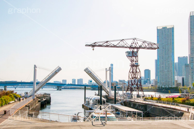 豊洲港,豊洲,港,海,江東区,東京湾,豊洲運河,船着場,跳ね橋,船,sea