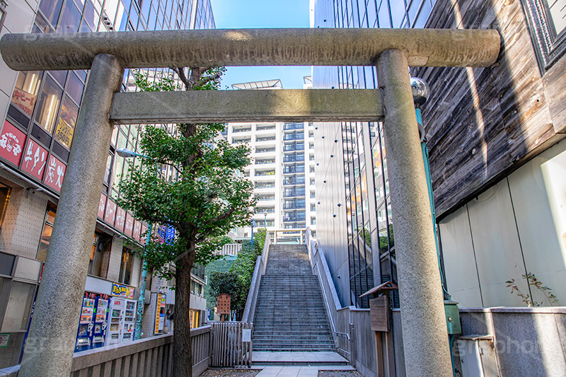 宮益御嶽神社,神社,参拝,鳥居,渋谷,階段,石段,しぶや,シブヤ,shibuya,japan,フルサイズ撮影