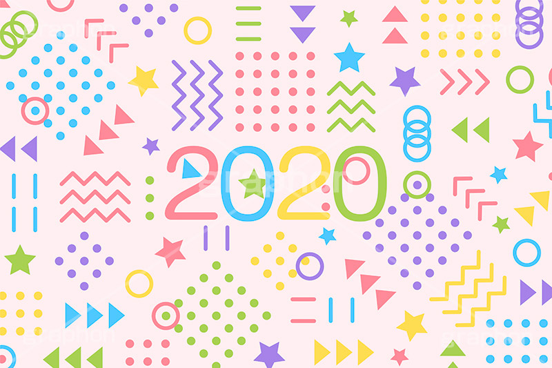 2020年号デザイン,ポップ柄,ポップ背景,西暦,年号,年賀状,お正月,正月,記事,ニュース,ポップ,デザイン,イメージ,イベント,行事,風習,メッセージ,かわいい,カワイイ,可愛い,POP,news,design,event,message,text,2020