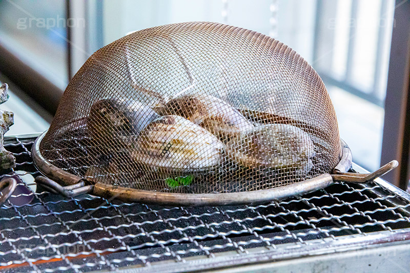 浜焼き,海鮮,シーフード,貝,甲殻類,魚介類,海の幸,焼く,漁港,郷土料理,バーベキュー,ハマグリ,はまぐり,蛤,網,あみ,二枚貝,seafood,フルサイズ撮影