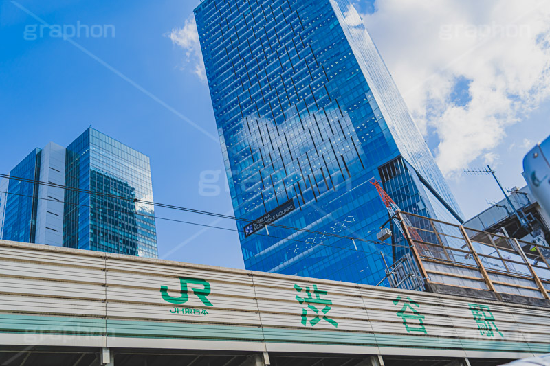 渋谷駅前,渋谷,シブヤ,しぶや,駅前,スクランブルスクエア,ヒカリエ,標示,看板,高架,高架下,ガード下,japan,shibuya,フルサイズ撮影