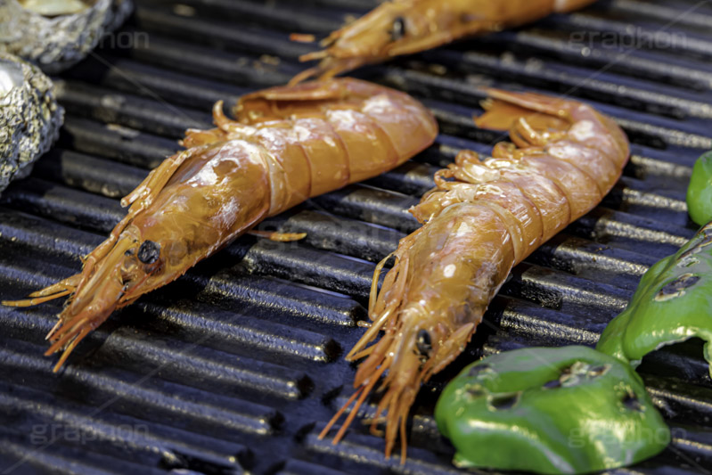 バーベキュー,魚介,甲殻類,えび,エビ,海老,サザエ,貝,シーフード,海鮮,野菜,ピーマン,グリル,鉄板,japan,barbecue,seafood,BBQ,フルサイズ撮影