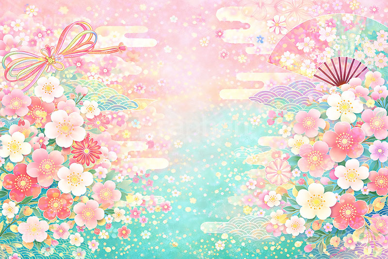 和柄背景,年賀,年賀状,お正月,正月,和柄,花柄,和,和風,雲,派手,豪華,ひな祭り,雛祭り,ひなまつり,おめでたい,event,japan