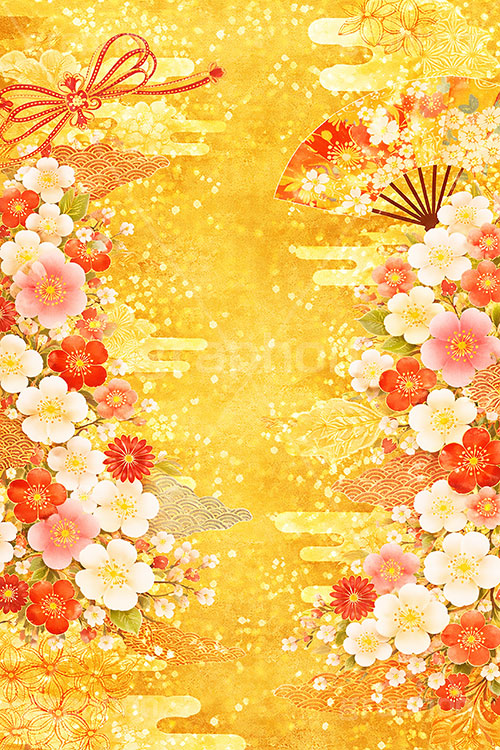 和柄背景,年賀,年賀状,お正月,正月,和柄,花柄,和,和風,雲,派手,豪華,ひな祭り,雛祭り,ひなまつり,おめでたい,event,japan