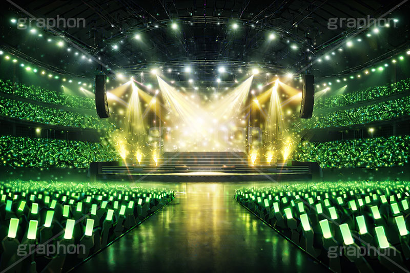 ライブステージ,ステージ,推し,推し活,舞台,ライブ,ライヴ,コンサート,アイドル,シアター,ホール,サイリウム,ペンライト,メンバーカラー,背景,照明,音楽,主役,ミュージック,ライト,スポットライト,イラスト,illustration,light,frame,hall,theater,live,stage,music