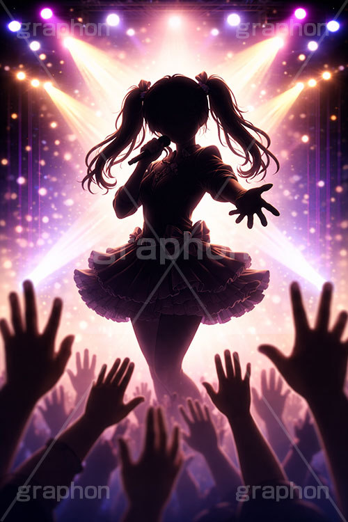 アイドル,かわいい,カワイイ,可愛い,ライブステージ,ステージ,推し,推し活,舞台,ライブ,ライヴ,コンサート,シアター,ホール,背景,照明,音楽,主役,ミュージック,ライト,スポットライト,イラスト,illustration,light,frame,hall,theater,live,stage,music