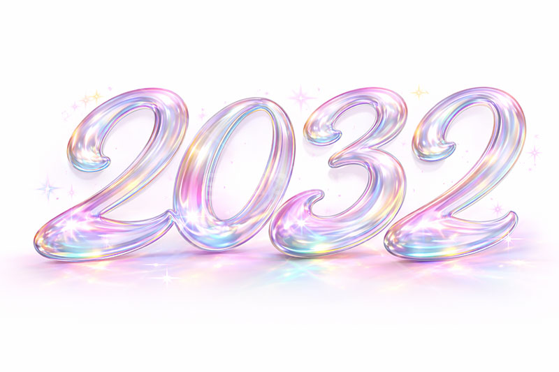 2032(ガラス),年号,西暦,ガラス,宝石,クリスタル,年賀状,お正月,正月,年明け,新年,ニューイヤー,アニバーサリー,イベント,行事,きれい,綺麗,かわいい,カワイイ,可愛い,メッセージ,テキスト,message,text,event,anniversary,jewel,glass,2032