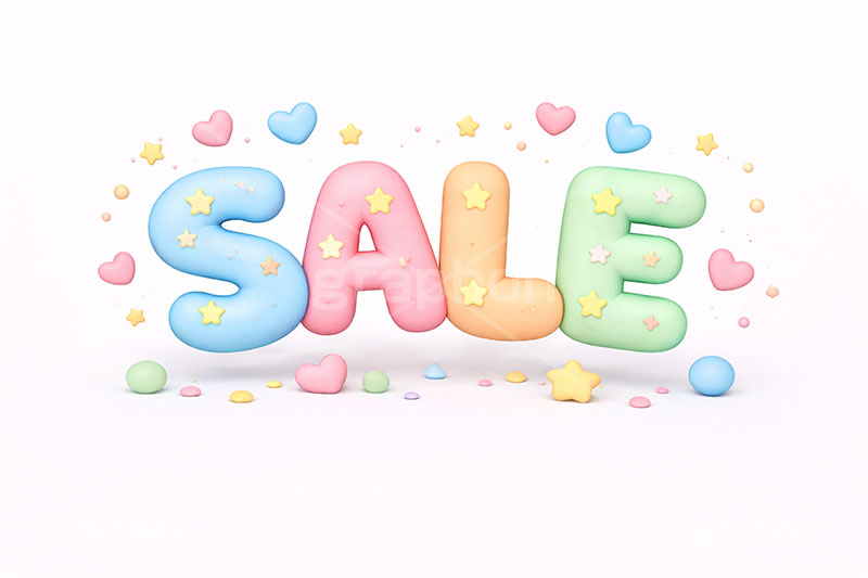 SALE,sale,セール,割引,販売,クレイ,クレイアート,ねんど,粘土,虹,星,レインボー,ポップ,かわいい,カワイイ,可愛い,メッセージ,テキスト,message,text,POP,clay,rainbow