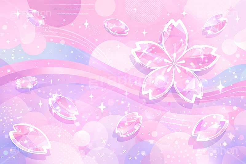 ガラス・ブロッサム,ガラス,ガラス細工,クリスタル,宝石,アクセ,ジュエリー,桜,さくら,サクラ,花見,ブロッサム,春,花,花びら,花弁,背景,キラキラ,イラスト,blossom,spring,flower,glass,jewel