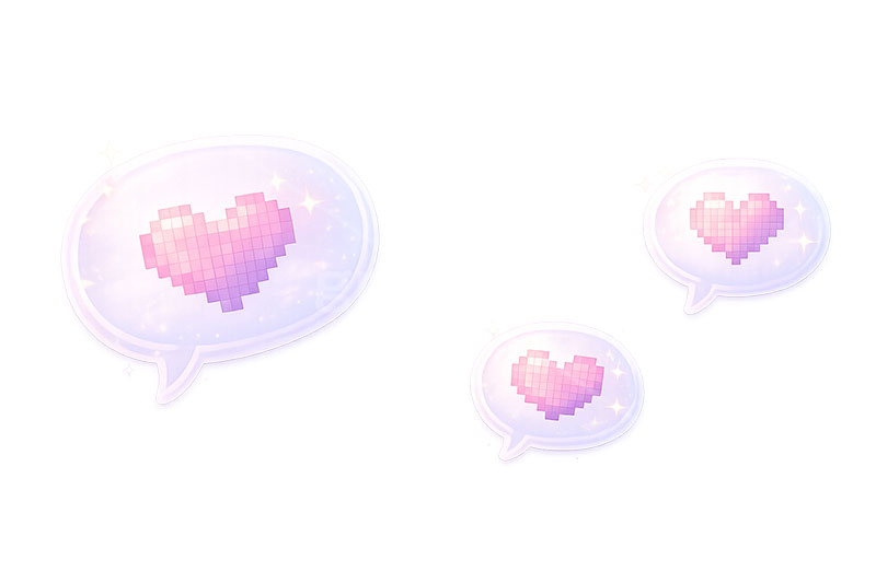 ドットハート,吹き出し,フキダシ,ハート,好き,ゲーム,POP,illustration,game,AI生成素材