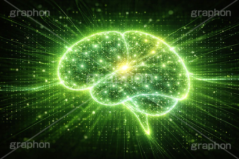 AI,発光脳,脳,発光,発光ノード,半導体,部品,基盤,電子,電流,データ,産業,ネオン,デジタル,ビッグデータ,未来,近未来,粒子,開発,解析,マトリックス,ブレーン,ニュース,記事,news,brain,GPU,digital,matrix,AI生成素材