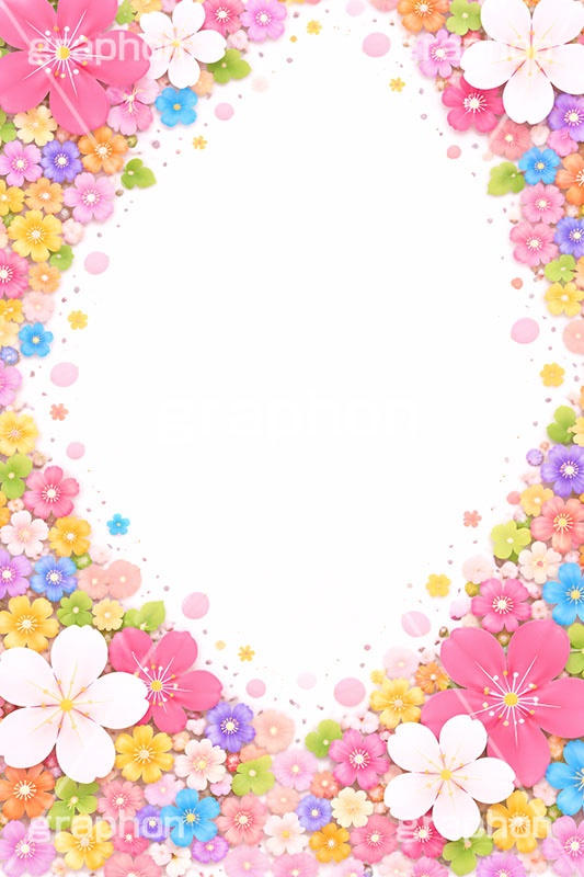 カラフル桜フレーム,カラフル,フレーム,桜,さくら,サクラ,花見,ブロッサム,春,花,花びら,花弁,背景,華やか,ポップ,POP,colorful,bg,blossom,spring,flower,frame,AI生成素材