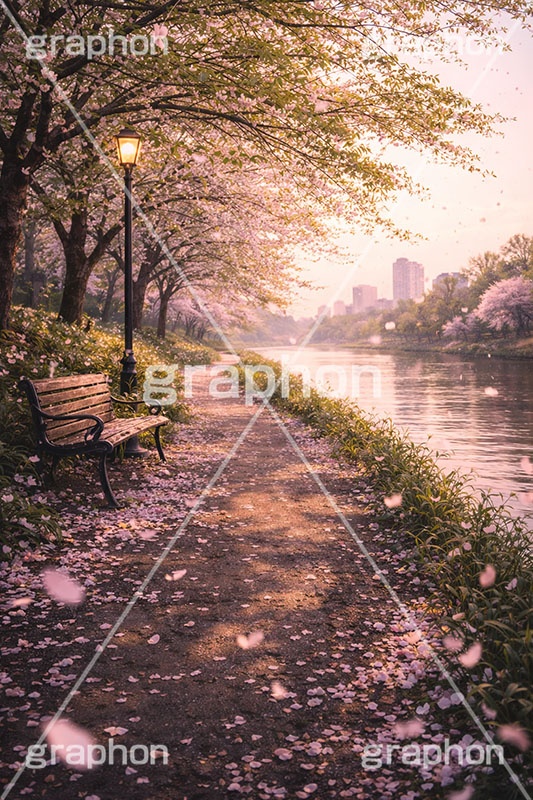 春の終わり,エモい,寂しい,哀愁,桜の花びら,桜,葉桜,ソメイヨシノ,さくら,サクラ,花,お花,フラワー,はな,春,花びら,花弁,はなびら,散る,終わり,桜吹雪,地面,blossom,japan,flower,AI生成素材