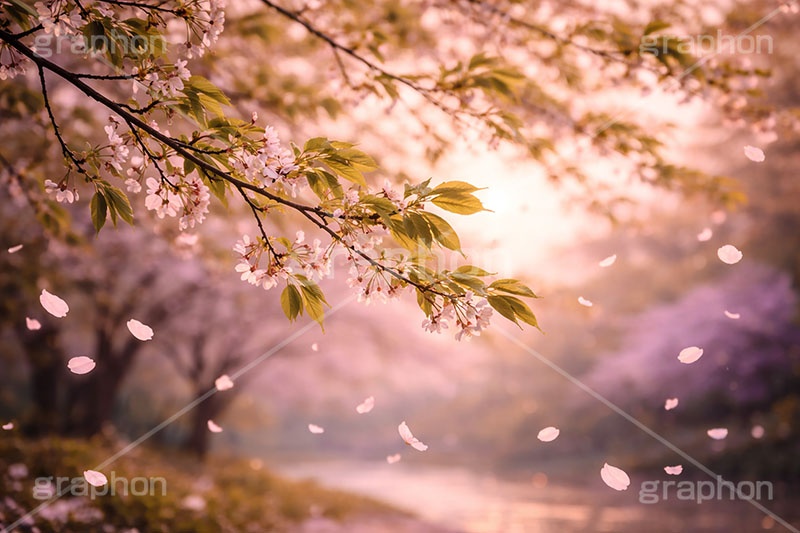 春の終わり,エモい,寂しい,哀愁,桜の花びら,桜,葉桜,ソメイヨシノ,さくら,サクラ,花,お花,フラワー,はな,春,花びら,花弁,はなびら,散る,終わり,桜吹雪,地面,blossom,japan,flower,AI生成素材