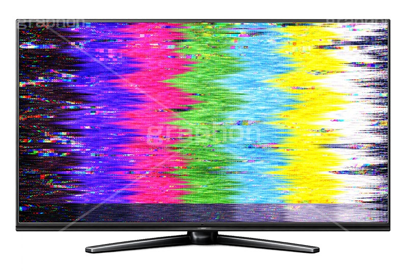 故障したテレビ,テレビ,モニタ,モニター,ディスプレイ,カラーバー,ノイズ,グリッジノイズ,不具合,故障,エラー,バグ,荒れ,砂嵐,カラー,バー,液晶,画面,TV,テレビ,放送,メンテナンス,アナログ,デジタル,信号,記録,放送事故,夜中,テスト,送信,映像,動画,実況,配信,編集,色,television,test,color,analog,digital,noise,monitor,display,television,AI生成素材