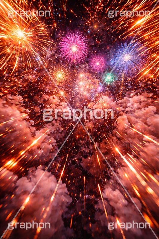 打ち上げ花火,花火,はなび,花火大会,祭り,夏祭り,夏,火花,風物詩,打ち上げ,打上,打上花火,華火,煙火,綺麗,きれい,キレイ,火薬,火,季語,まつり,派手,スターマイン,アニバーサリー,anniversary,fireworks,AI生成素材