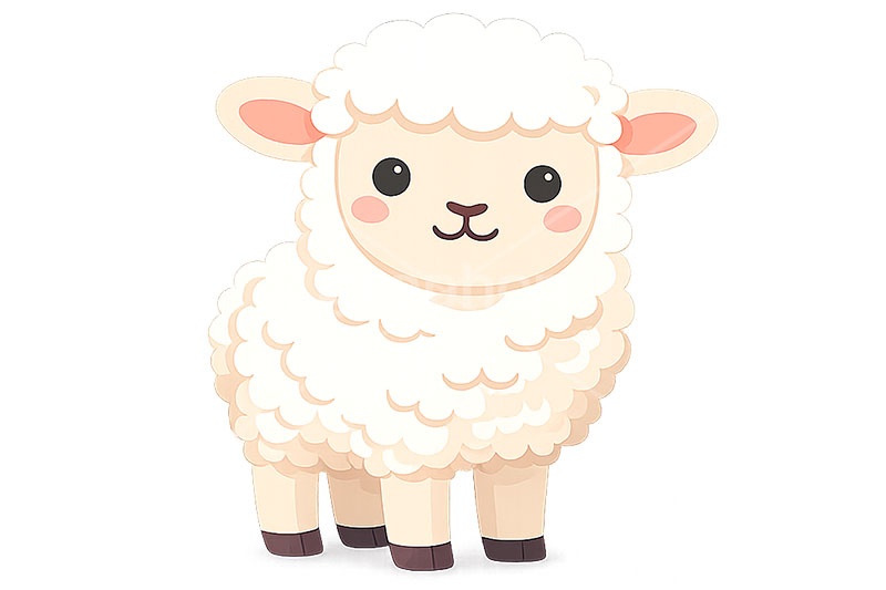 ひつじ,羊,ヒツジ,シープ,未,未年,干支,可愛い,かわいい,カワイイ,もこもこ,モコモコ,イラスト,illustration,sheep,cute,AI生成素材