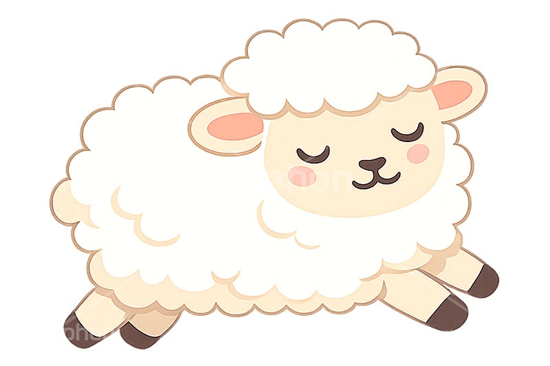 ひつじ,羊,ヒツジ,シープ,未,未年,干支,可愛い,かわいい,カワイイ,もこもこ,モコモコ,イラスト,illustration,sheep,cute,AI生成素材