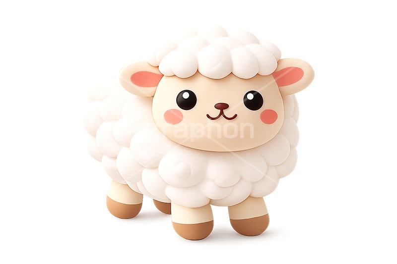 ひつじ,ヒツジ,クレイ,粘土,未年,羊,シープ,未,未年,干支,可愛い,かわいい,カワイイ,もこもこ,モコモコ,sheep,cute,japan,clay,AI生成素材