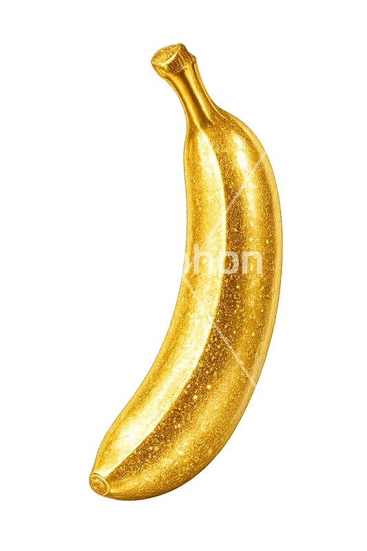 金のバナナ,バナナ,金のフルーツ,リッチ,ゴールド,高級,高価,キラキラ,ラメ,セレブ,面白い,おもしろ,rich,gold,fruit,banana,AI生成素材