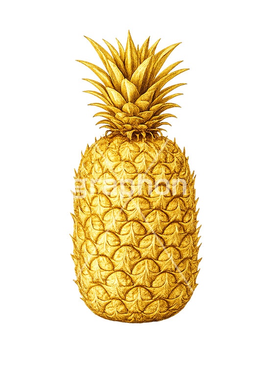 金のパイナップル,パイナップル,パインアップル,パイン,金のフルーツ,リッチ,ゴールド,高級,高価,キラキラ,ラメ,セレブ,面白い,おもしろ,rich,gold,fruit,pineapple,AI生成素材