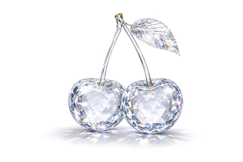 クリスタルのサクランボ,サクランボ,さくらんぼ,チェリー,クリスタルのフルーツ,クリスタル,ガラス,宝石,ジュエル,プリズム,リッチ,高級,高価,キラキラ,セレブ,面白い,おもしろ,rich,glass,jewel,crystal,cherry,AI生成素材