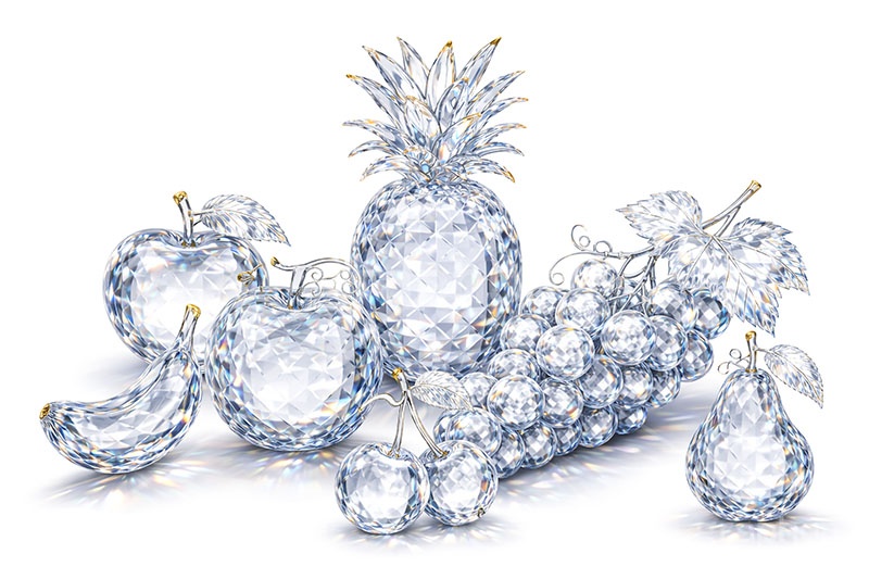 クリスタルのフルーツ,リンゴ,りんご,アップル,メロン,バナナ,さくらんぼ,チェリー,サクランボ,ぶどう,ブドウ,葡萄,グレープ,パイナップル,パイン,ラフランス,洋なし,洋ナシ,洋梨,クリスタル,ガラス,宝石,ジュエル,プリズム,リッチ,高級,高価,キラキラ,セレブ,面白い,おもしろ,rich,glass,jewel,crystal,apple,banana,pineapple,grape,cherry,AI生成素材