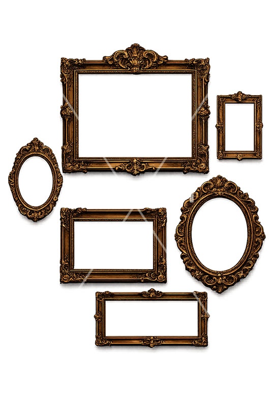 絵画の額縁,額縁,額,額ブチ,絵画,西洋,洋館,高貴,フレーム,frame,AI生成素材