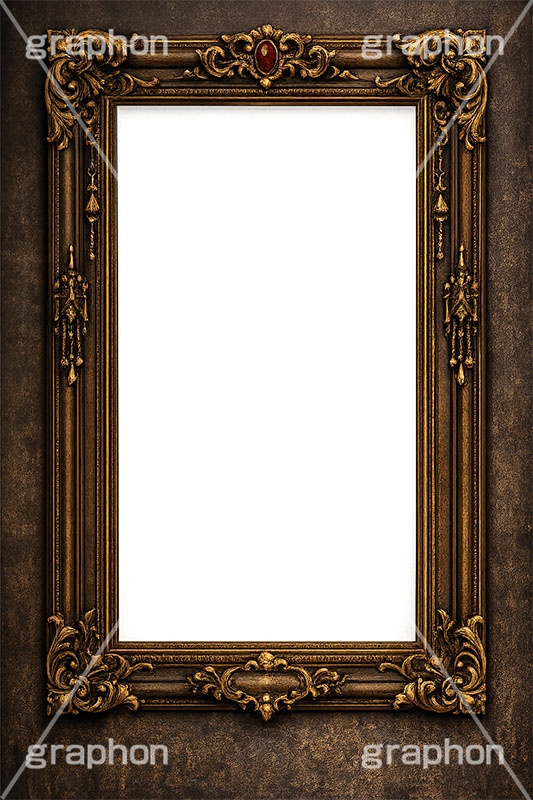 絵画の額縁,額縁,額,額ブチ,絵画,西洋,洋館,高貴,フレーム,frame,AI生成素材