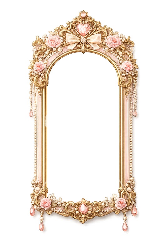 プリンセスの額縁,プリンセス,姫系,ロリータ,額縁,額,額ブチ,絵画,西洋,洋館,高貴,フレーム,frame,AI生成素材