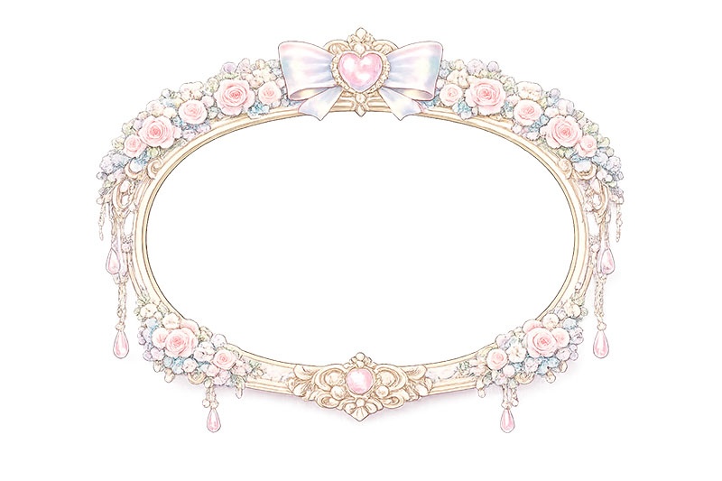 プリンセスの額縁,プリンセス,ロココ調,姫系,ロリータ,額縁,額,額ブチ,絵画,西洋,洋館,高貴,フレーム,frame,AI生成素材