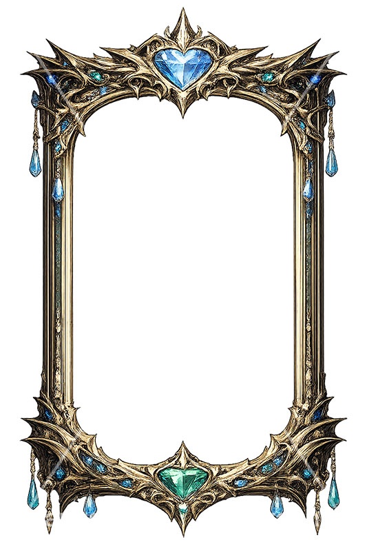 ファンタジーな額縁,ファンタジー,ゲーム,ダンジョン,トライバル,冒険,額縁,額,額ブチ,絵画,西洋,洋館,高貴,フレーム,frame,fantasy,game,AI生成素材
