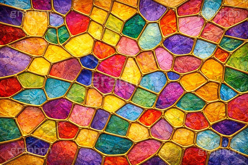 ステンドグラス,ガラス,色ガラス,色とりどり,カラフル,鉛,ハンダ,テクスチャー,テクスチャ,西洋,教会,texture,glass,colorful,AI生成素材
