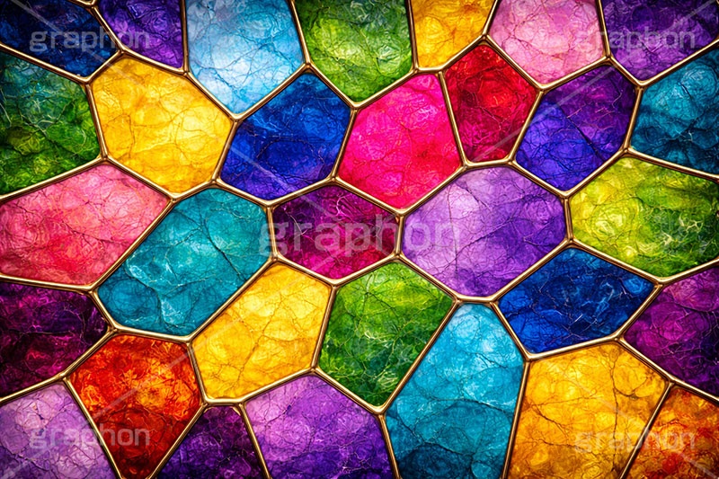 ステンドグラス,ガラス,色ガラス,色とりどり,カラフル,鉛,ハンダ,テクスチャー,テクスチャ,西洋,教会,texture,glass,colorful,AI生成素材