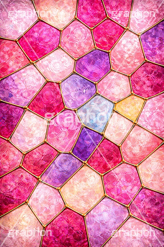 ステンドグラス,ガラス,色ガラス,鉛,ハンダ,ピンク,ガーリー,可愛い,かわいい,カワイイ,ポップ,テクスチャー,テクスチャ,西洋,教会,texture,glass,cute,AI生成素材