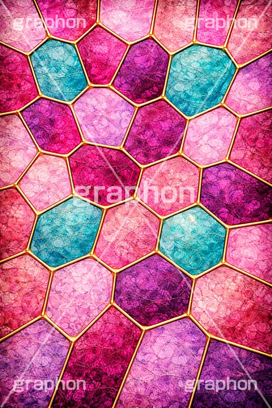 ステンドグラス,ガラス,色ガラス,鉛,ハンダ,ピンク,ガーリー,可愛い,かわいい,カワイイ,ポップ,テクスチャー,テクスチャ,西洋,教会,texture,glass,cute,AI生成素材