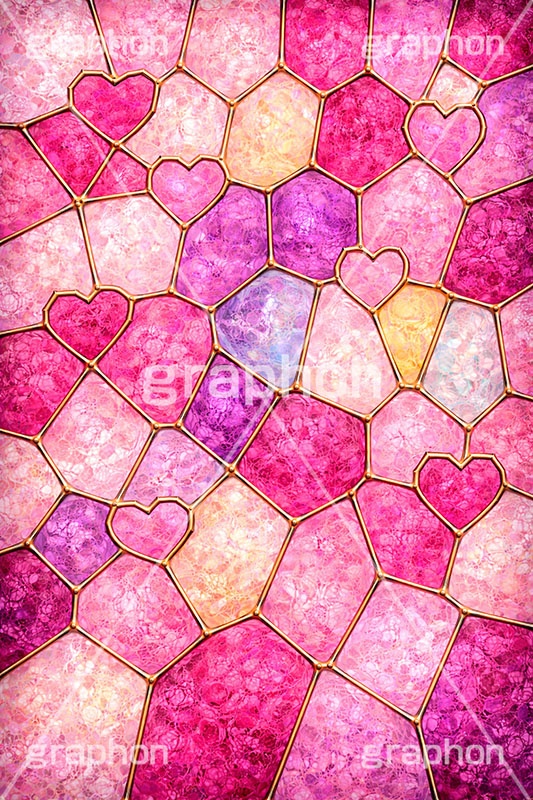 ステンドグラス,ガラス,色ガラス,鉛,ハンダ,ピンク,ガーリー,可愛い,かわいい,カワイイ,ポップ,テクスチャー,テクスチャ,西洋,教会,texture,glass,cute,AI生成素材