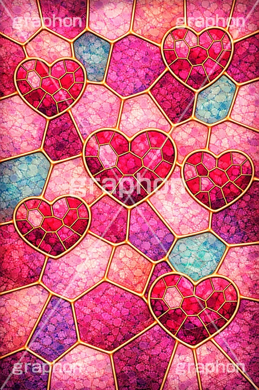 ステンドグラス,ガラス,色ガラス,鉛,ハンダ,ピンク,ガーリー,可愛い,かわいい,カワイイ,ポップ,テクスチャー,テクスチャ,西洋,教会,texture,glass,cute,AI生成素材