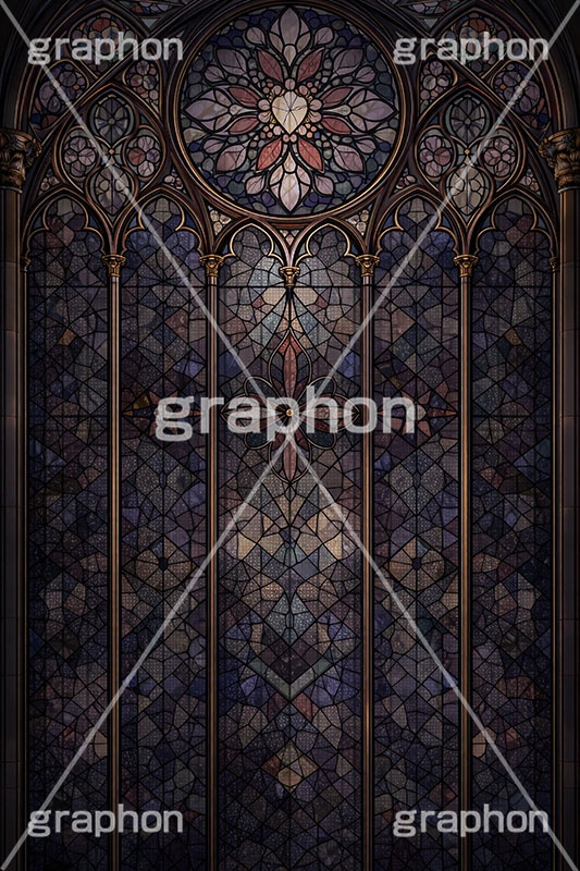 ステンドグラス,ガラス,色ガラス,ファンタジー,ゲーム,神殿,鉛,ハンダ,西洋,教会,聖堂,glass,church,game,AI生成素材