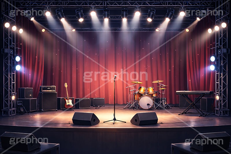 舞台幕,ステージ幕,舞台,ステージ,幕,カーテン,緞帳,暗幕,表彰,ライブ,ライヴ,ランキング,床,シアター,ホール,枠,背景,フレーム,スピーカー,アンプ,照明,ライト,スポットライト,主役,イラスト,illustration,light,frame,hall,theater,live,curtain,stage