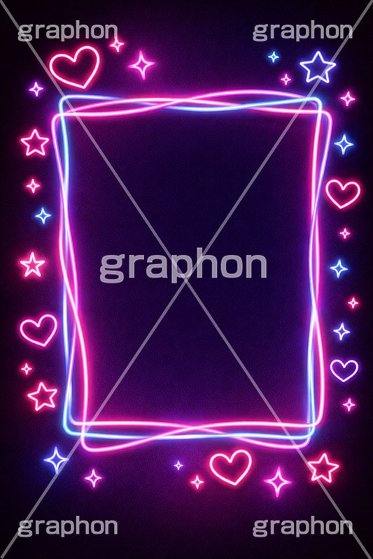 ネオンフレーム,ネオン,ネオン管,光,ライト,星,スター,ハート,ポップ,キラキラ,電飾,照明,発光,フレーム,icon,mark,neon,heart,star,frame,AI生成素材