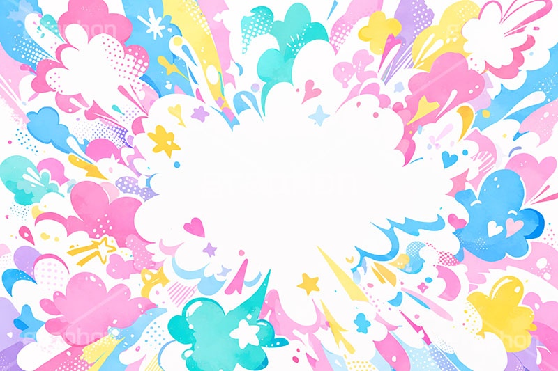 フキダシポップ,ふきだし,フキダシ,吹き出し,アメコミ,アメコミポップ,アメリカン,ポップ,カラフル,コミック,まんが,マンガ,漫画,ポップ柄,ポップ背景,星,勢い,弾ける,飛び出す,ドット,集中線,dot,comic,toon,star,POP,AI生成素材