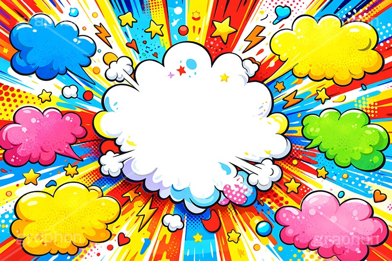 フキダシポップ,ふきだし,フキダシ,吹き出し,アメコミ,アメコミポップ,アメリカン,ポップ,カラフル,コミック,まんが,マンガ,漫画,ポップ柄,ポップ背景,星,勢い,弾ける,飛び出す,ドット,集中線,dot,comic,toon,star,POP,AI生成素材