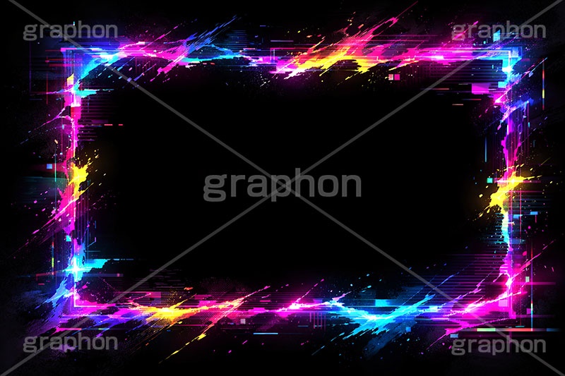 ノイズフレーム,ノイズ,グリッジノイズ,グリッヂノイズ,デジタル,電脳,ネオン,ネオン管,光,ライト,電飾,照明,発光,フレーム,icon,mark,neon,noise,frame,digital,AI生成素材