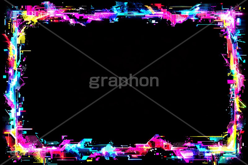 ノイズフレーム,ノイズ,グリッジノイズ,グリッヂノイズ,デジタル,電脳,ネオン,ネオン管,光,ライト,電飾,照明,発光,フレーム,icon,mark,neon,noise,frame,digital,AI生成素材