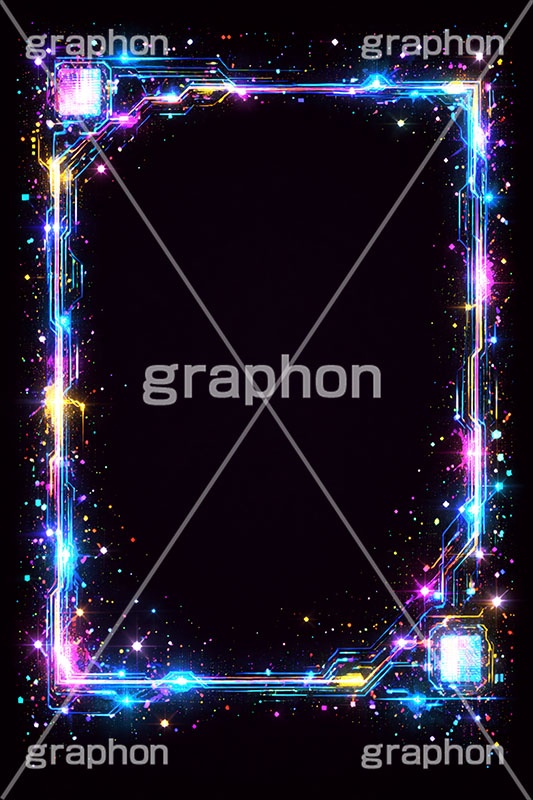 電子基板フレーム,電子基板,電子,基板,ノイズフレーム,ノイズ,グリッジノイズ,グリッヂノイズ,デジタル,電脳,ネオン,ネオン管,光,ライト,電飾,照明,発光,フレーム,icon,mark,neon,noise,frame,digital,AI生成素材