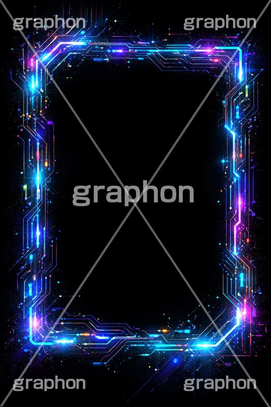 電子基板フレーム,電子基板,電子,基板,ノイズフレーム,ノイズ,グリッジノイズ,グリッヂノイズ,デジタル,電脳,ネオン,ネオン管,光,ライト,電飾,照明,発光,フレーム,icon,mark,neon,noise,frame,digital,AI生成素材