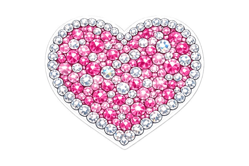 デコステッカー,ステッカー,シール,ラインストーン,推し活,うちわ,デコ,デコレーション,宝石,ジュエル,ハート,heart,decoration,sticker,jewel,AI生成素材