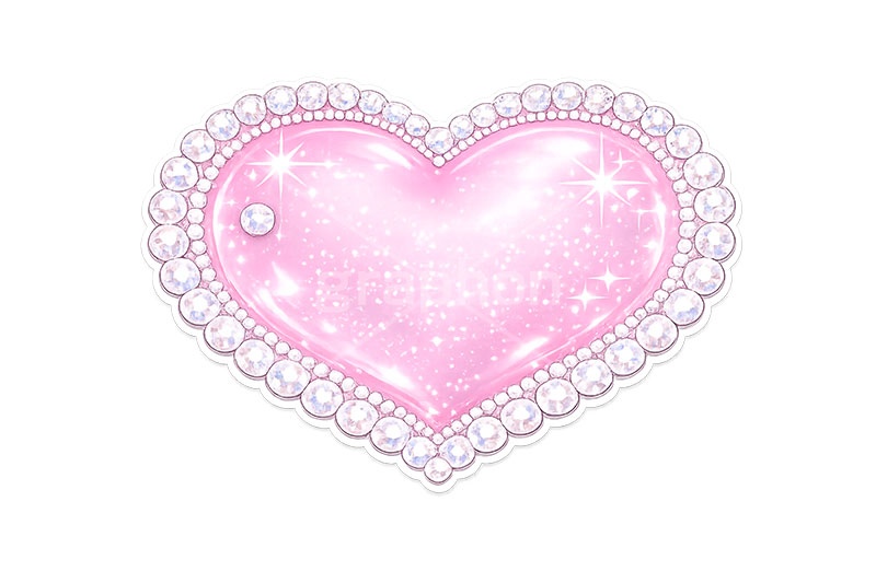 デコステッカー,ステッカー,シール,推し活,うちわ,デコ,デコレーション,宝石,ジュエル,ハート,heart,decoration,sticker,jewel,AI生成素材