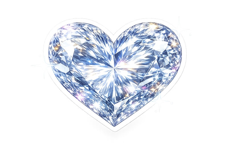 デコステッカー,ステッカー,シール,推し活,うちわ,デコ,デコレーション,宝石,ジュエル,ダイヤ,ダイヤモンド,ハート,diamond,heart,decoration,sticker,jewel,AI生成素材